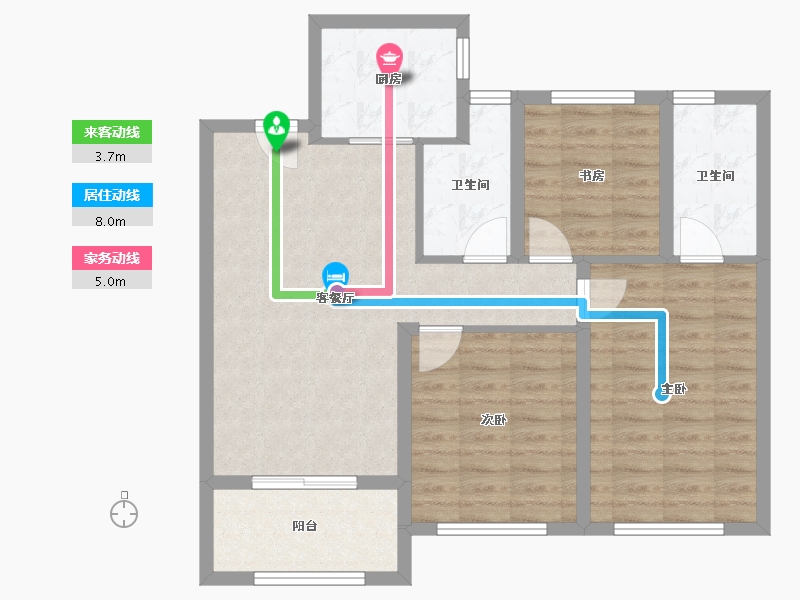 江苏省-无锡市-璞悦滨湖望-84.41-户型库-动静线