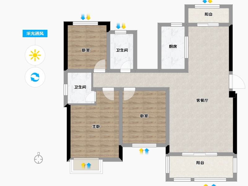 江西省-九江市-学府峰尚-93.76-户型库-采光通风