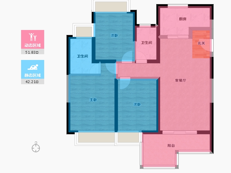 云南省-昆明市-中国滇池花田国际度假区-82.96-户型库-动静分区