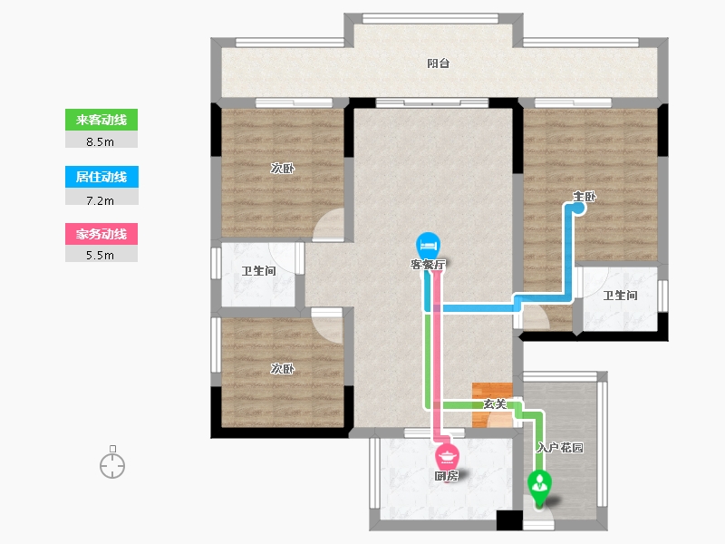 四川省-南充市-鸿华城-105.23-户型库-动静线