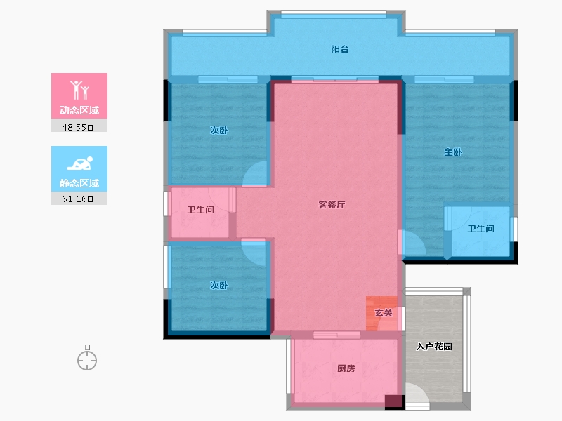 四川省-南充市-鸿华城-105.23-户型库-动静分区