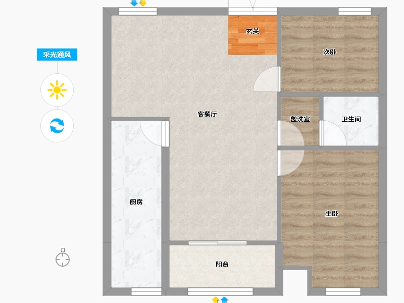 山东省-临沂市-青棠湾-65.96-户型库-采光通风