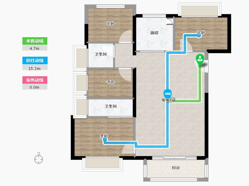 福建省-漳州市-阳光城丽景湾-95.20-户型库-动静线