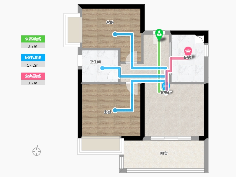 福建省-漳州市-碧桂园花仙府墅-55.20-户型库-动静线