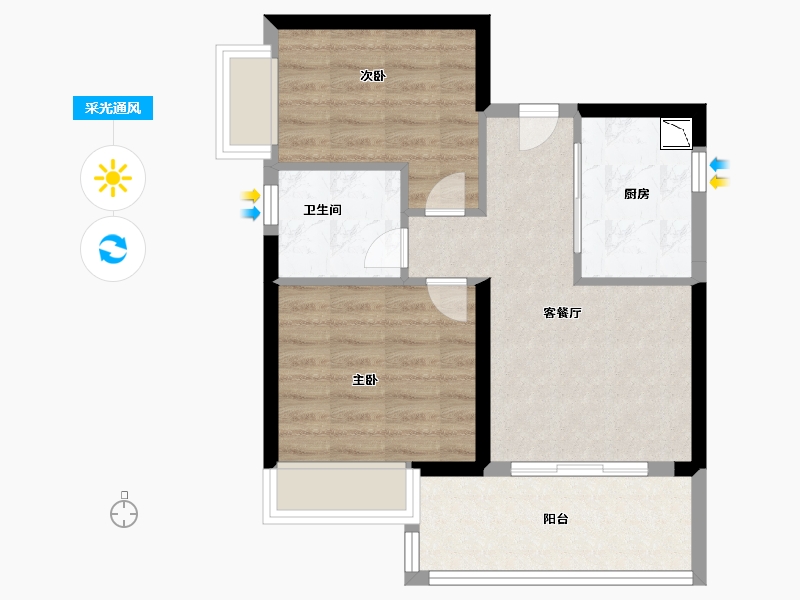 福建省-漳州市-碧桂园花仙府墅-55.20-户型库-采光通风