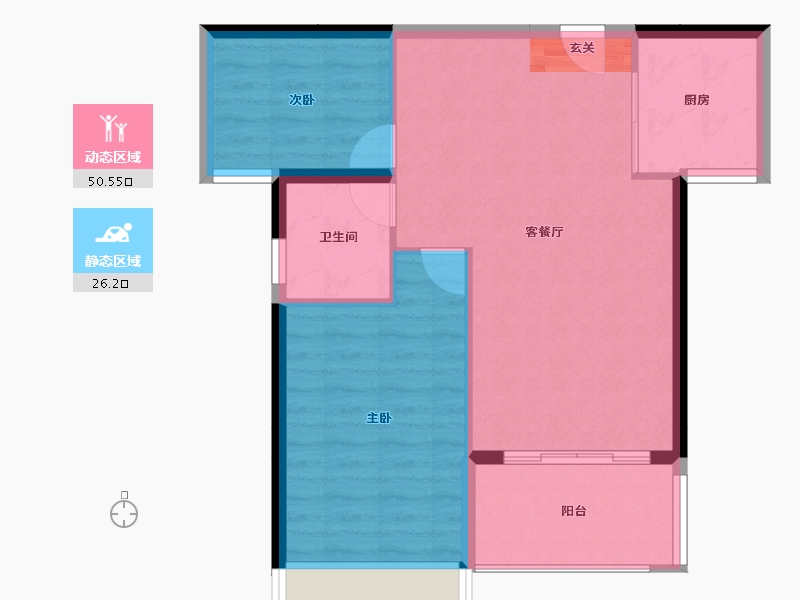 广东省-汕头市-海�Z天翡花园-70.10-户型库-动静分区