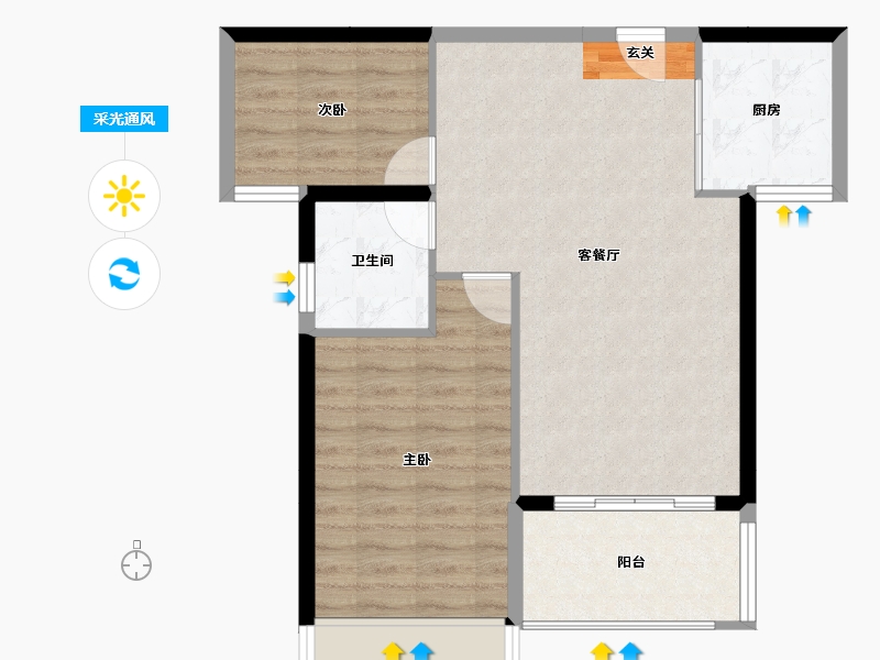 广东省-汕头市-海�Z天翡花园-70.10-户型库-采光通风