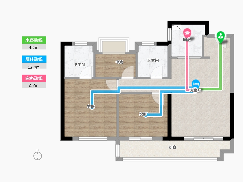 福建省-漳州市-阳光城丽景湾-71.94-户型库-动静线