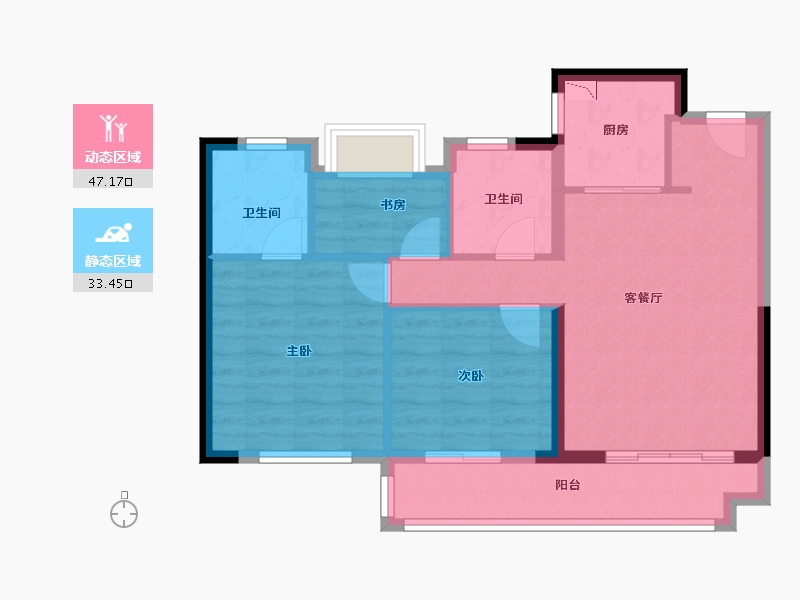 福建省-漳州市-阳光城丽景湾-71.94-户型库-动静分区