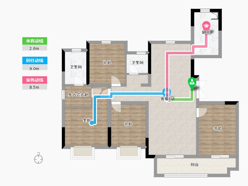 河北省-沧州市-阳光城翡丽公园-111.20-户型库-动静线