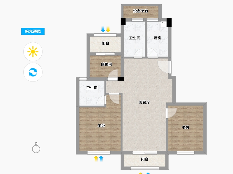 浙江省-衢州市-华都・天元府-78.02-户型库-采光通风