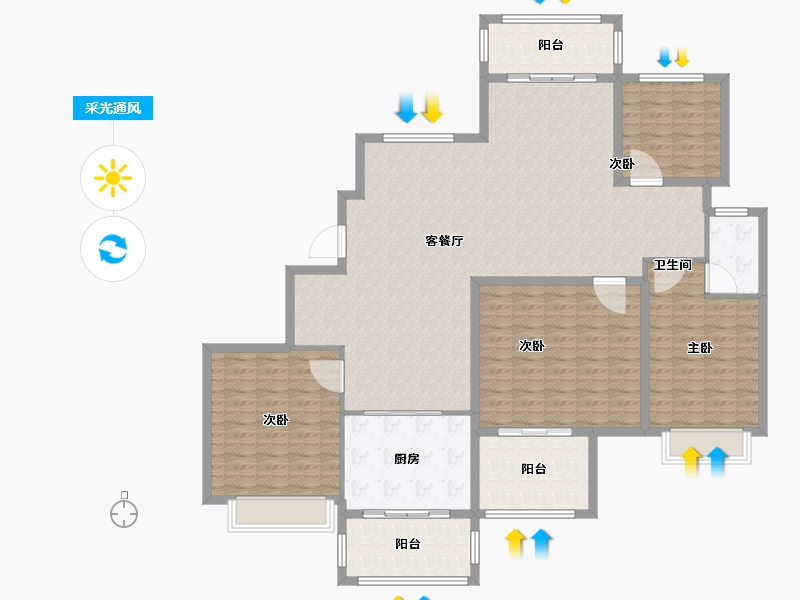 江苏省-徐州市-恒基雍景新城-160.01-户型库-采光通风