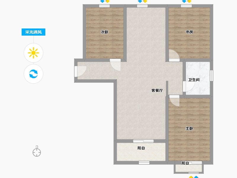 山东省-淄博市-文博苑-97.19-户型库-采光通风