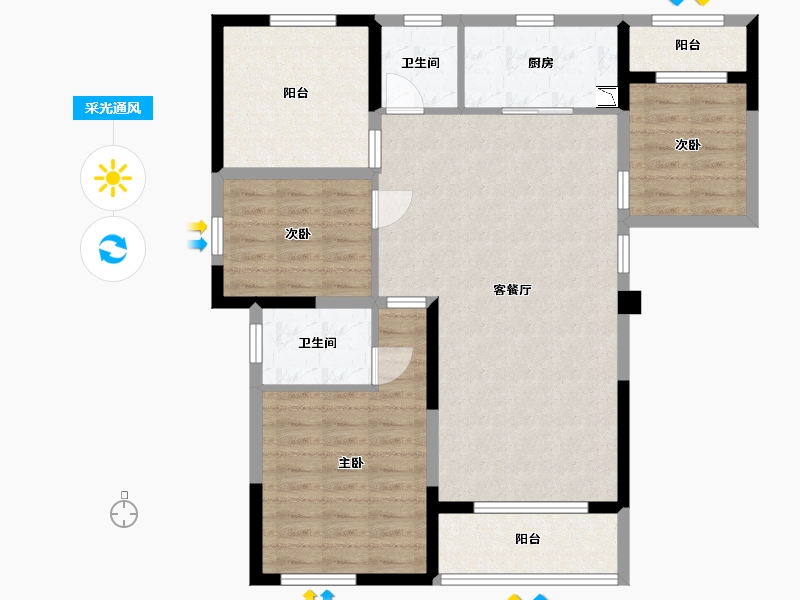 湖南省-长沙市-春和景园-94.93-户型库-采光通风