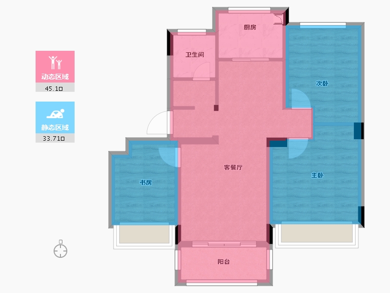 浙江省-衢州市-贝林・玉泉湾-69.65-户型库-动静分区