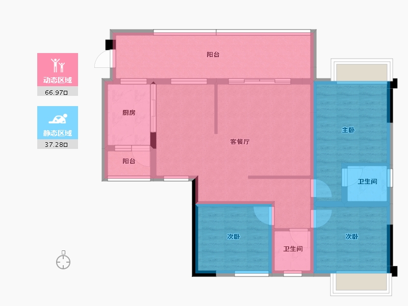 四川省-南充市-鸿华城-92.35-户型库-动静分区