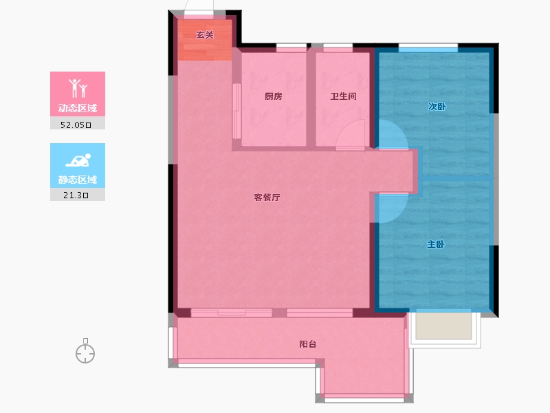 云南省-昆明市-中国滇池花田国际度假区-64.99-户型库-动静分区