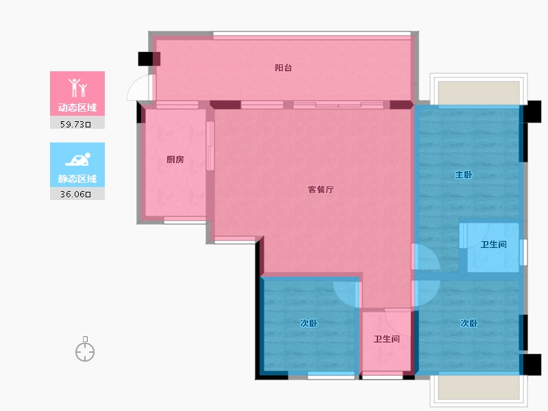 四川省-南充市-鸿华城-85.20-户型库-动静分区