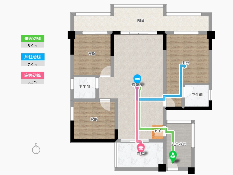 四川省-南充市-鸿华城-93.93-户型库-动静线