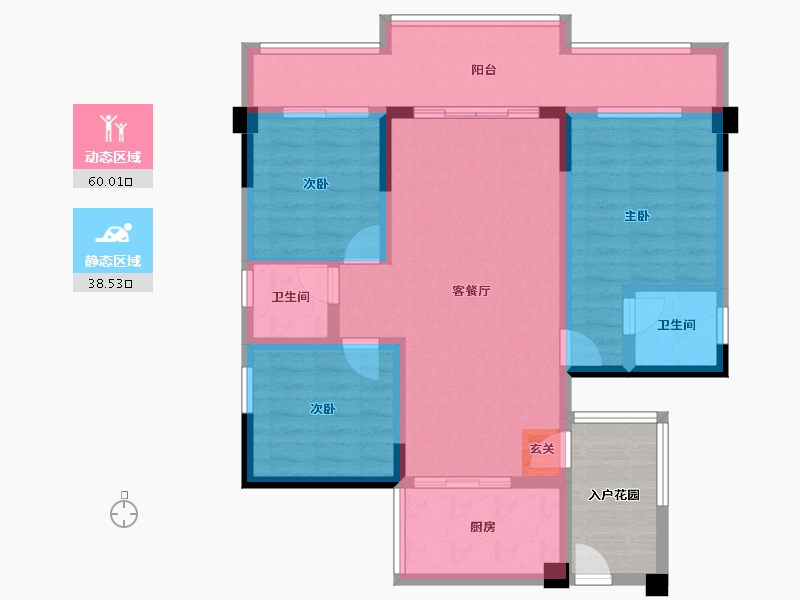 四川省-南充市-鸿华城-93.93-户型库-动静分区