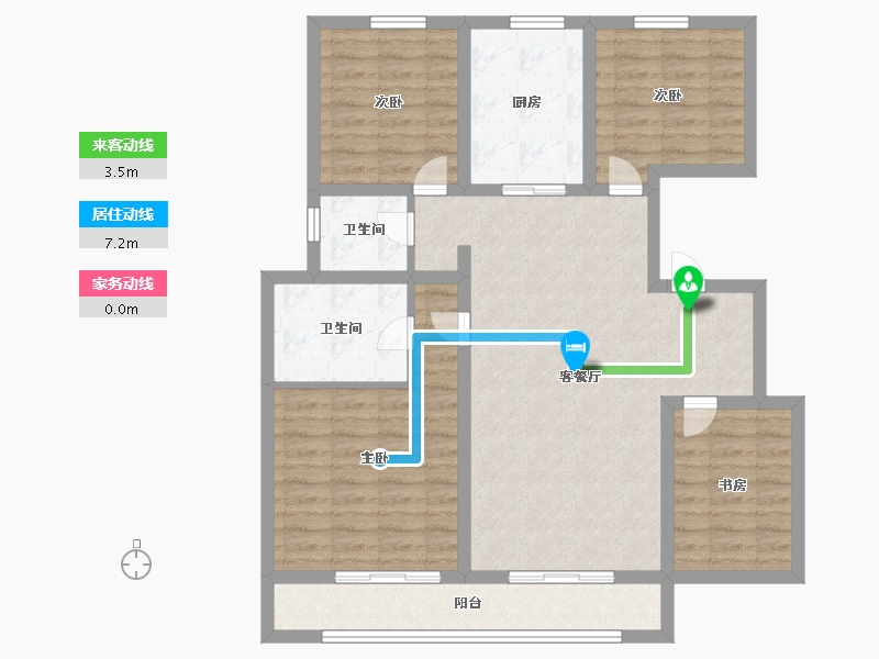 河南省-郑州市-裕华城-104.20-户型库-动静线