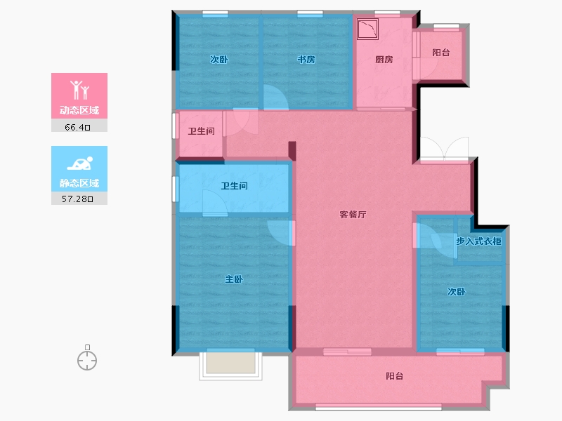 江苏省-淮安市-融侨・悦城-110.40-户型库-动静分区