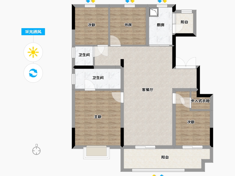 江苏省-淮安市-融侨・悦城-110.40-户型库-采光通风