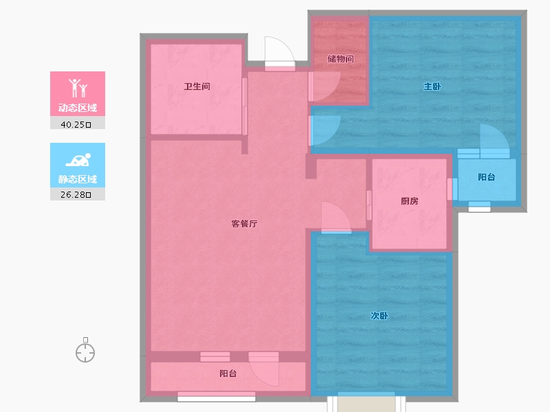 河北省-保定市-印象城・滨江悦-58.40-户型库-动静分区