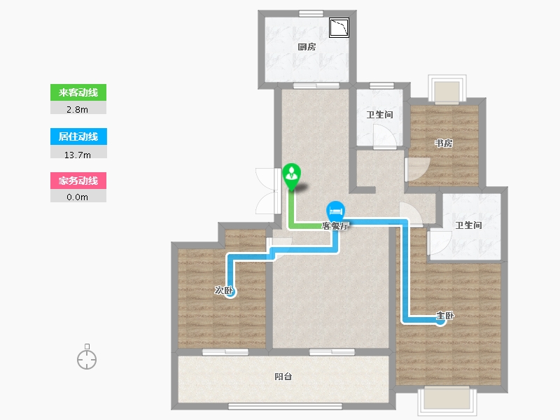 浙江省-嘉兴市-江南国际城-108.00-户型库-动静线