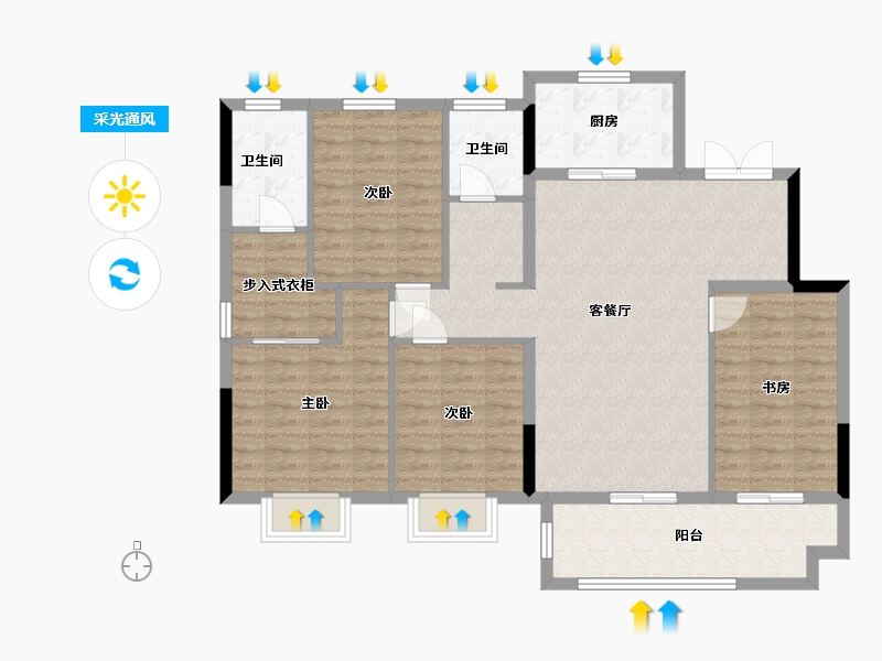 江苏省-淮安市-融侨・悦城-108.00-户型库-采光通风