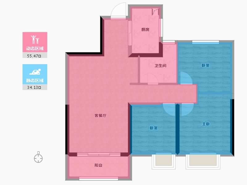 江西省-九江市-祥生中城・君临府-80.08-户型库-动静分区