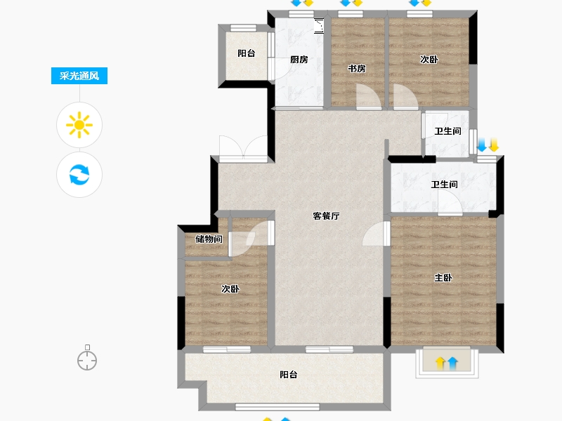 江苏省-淮安市-融侨・悦城-102.40-户型库-采光通风