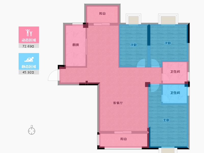 江西省-九江市-鑫邦时代广场-107.27-户型库-动静分区