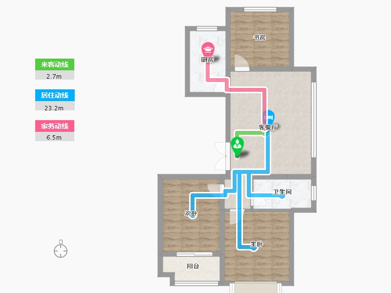 山东省-济南市-四建金海福苑-76.14-户型库-动静线