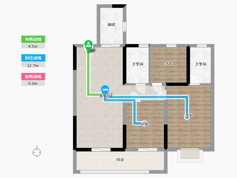 江苏省-淮安市-融侨・悦城-90.40-户型库-动静线