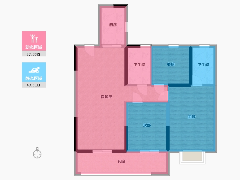 江苏省-淮安市-融侨・悦城-90.40-户型库-动静分区