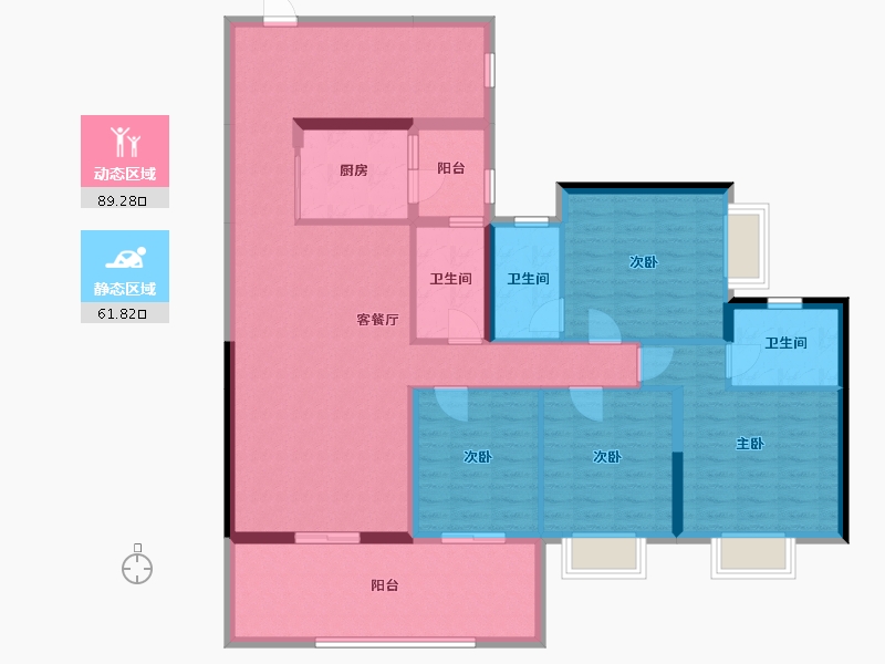 广东省-阳江市-丰泰公园里-136.01-户型库-动静分区