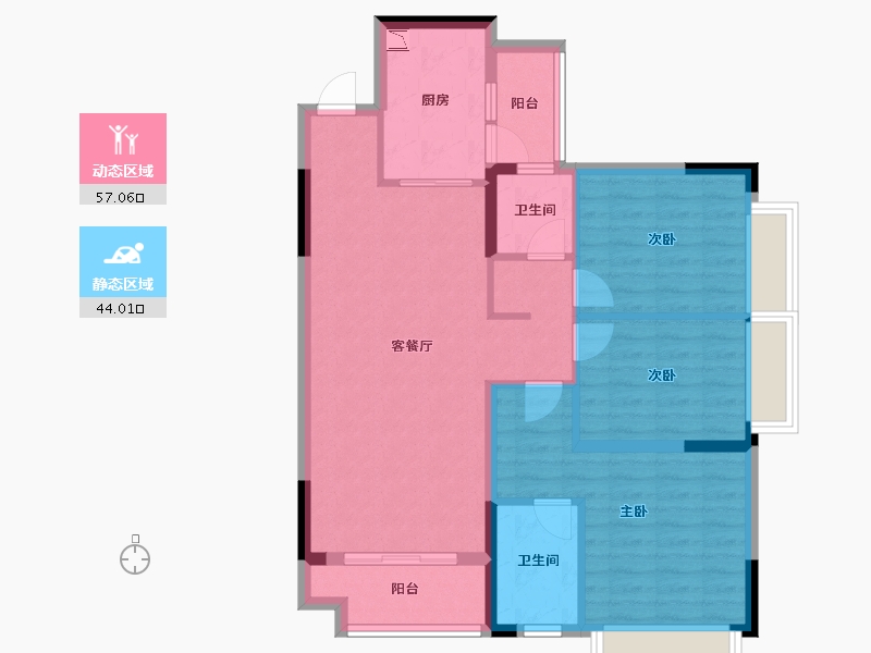 湖南省-长沙市-南山十里天池-90.37-户型库-动静分区