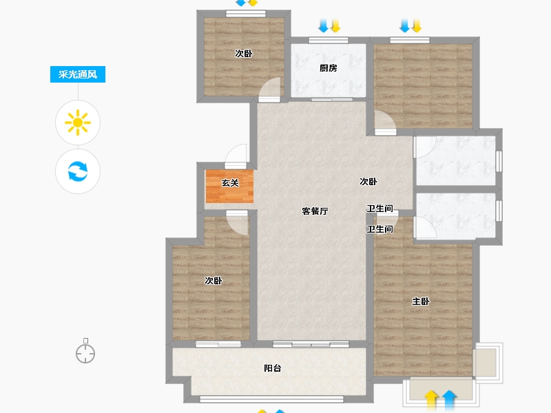 山东省-临沂市-远通香麓院-120.01-户型库-采光通风