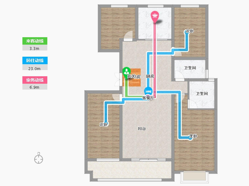 山东省-临沂市-远通香麓院-130.68-户型库-动静线