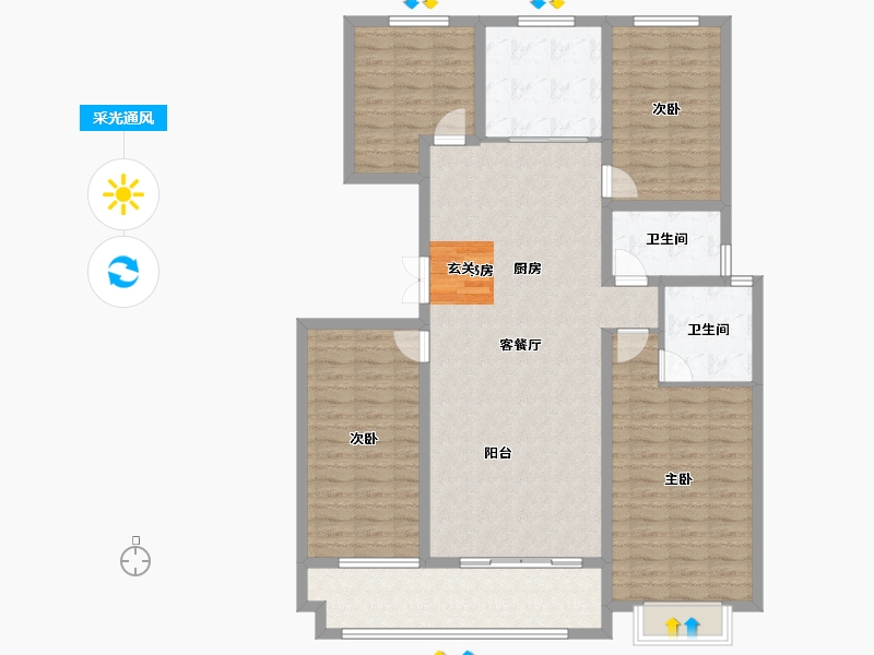 山东省-临沂市-远通香麓院-130.68-户型库-采光通风