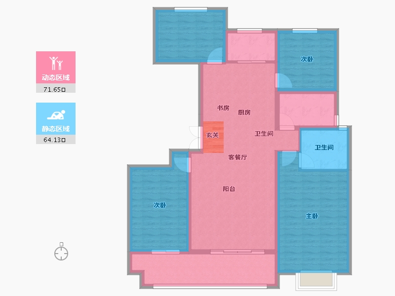 山东省-临沂市-远通香麓院-122.49-户型库-动静分区