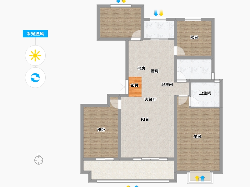 山东省-临沂市-远通香麓院-122.49-户型库-采光通风