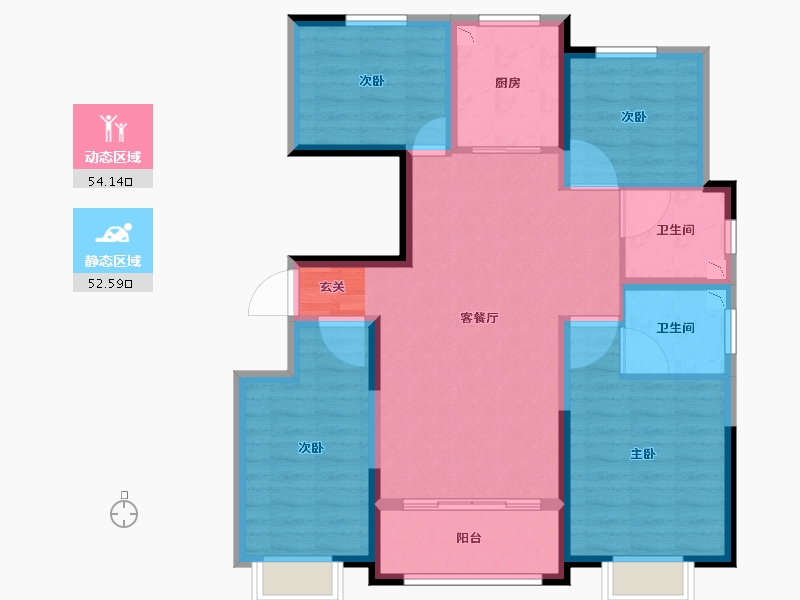 山东省-临沂市-卓新江来-95.07-户型库-动静分区