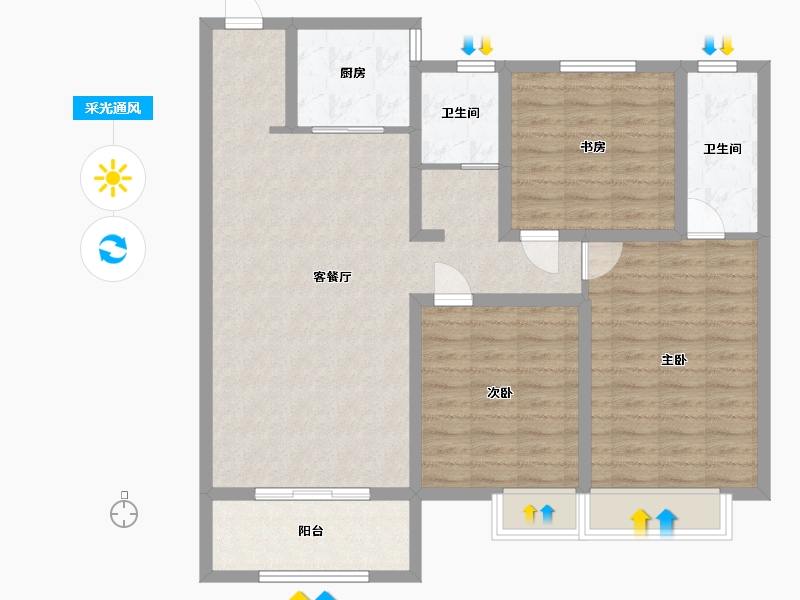 山东省-菏泽市-洪盛锦绣城-100.01-户型库-采光通风