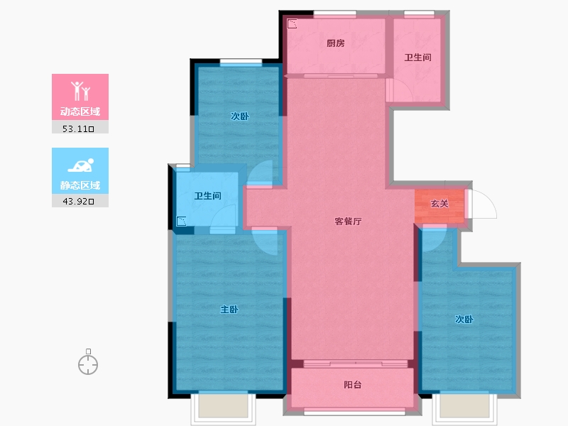 山东省-临沂市-卓新江来-85.98-户型库-动静分区