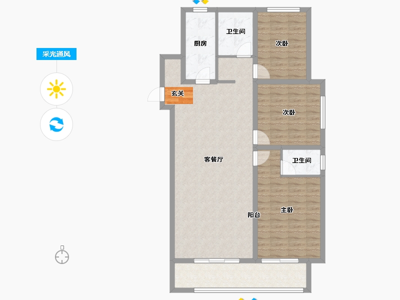 山东省-临沂市-远通香麓院-106.41-户型库-采光通风