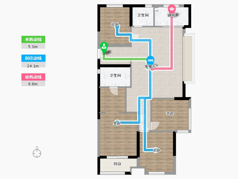 福建省-泉州市-融创晋江印-109.60-户型库-动静线