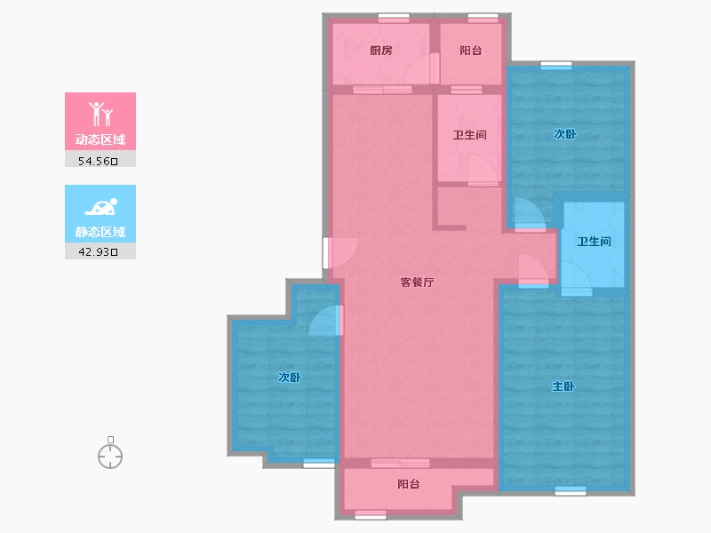 天津-天津市-富兴玺园-86.04-户型库-动静分区