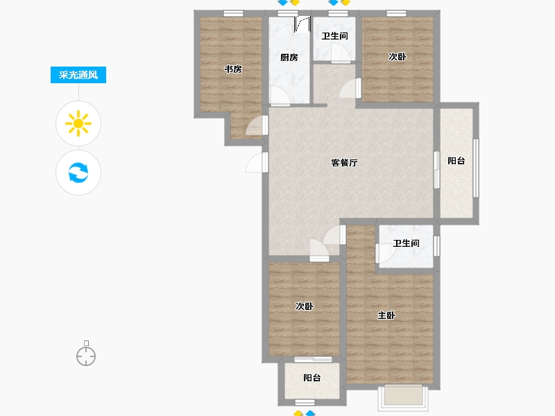 河南省-商丘市-润弘中堂-109.58-户型库-采光通风